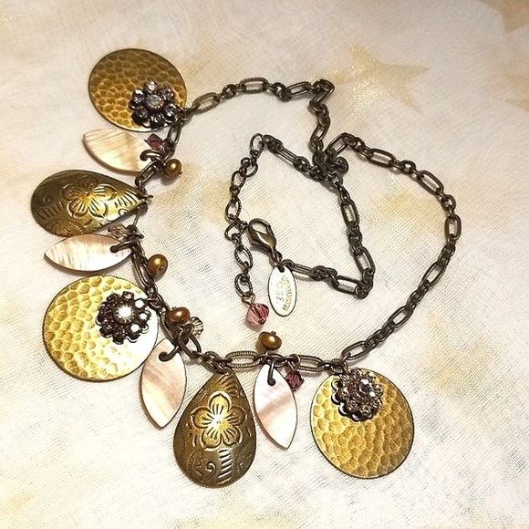 Liz PALACIOS Spectacular Borealis Pink Orange Necklace - Picture 6 of 8